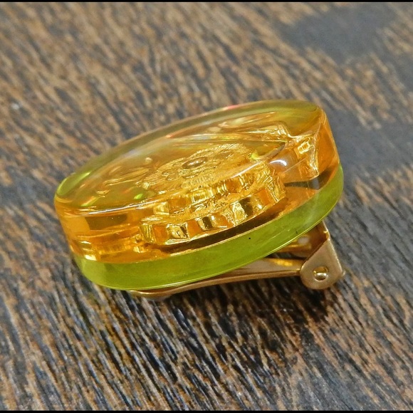 CHANEL Gold Plated CC Logos Vintage Round Earrings - Picture 2 of 6